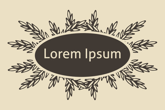 Floral vector frame with foliage.