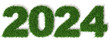 2024 anno 3d, prato erba verde, duemilaventiquattro, Buon Anno Felice