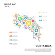 © DesignWinn - Map Of Costa Rica Infographic design template with gear chain