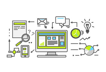 Poster - Data is Financial Accounting Flat Style Icon