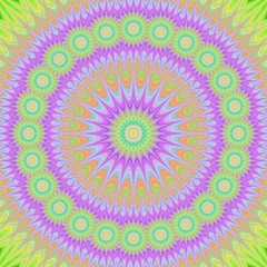 Poster - Abstract oriental mandala fractal design background