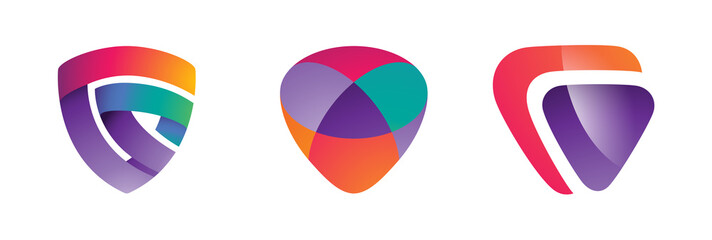 Colorful Abstract Shield Logo Design