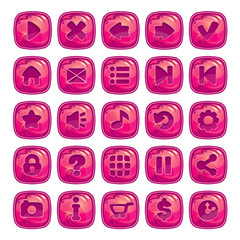 Poster - Cartoon pink square buttons