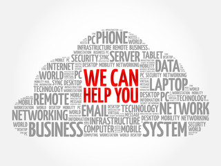 Poster - We can help you word cloud concept