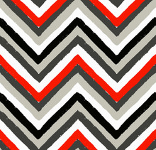 Red And Grey Painted Chevron Pattern