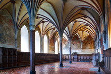 Gothic Hall Of The Castle In Malbork.World Heritage List UNESCO.