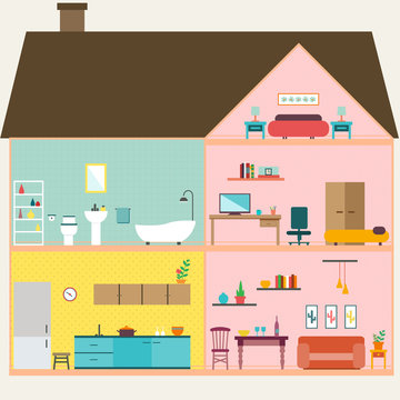 Wall Mural -  - House inside with rooms vector for your ideas