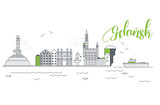 Fototapeta Miasto - Panorama miasta Gdańsk