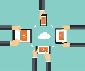 Poster - business video marketing share concept 