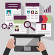© sweet kiwi - recruitment through the Internet. vector illustration