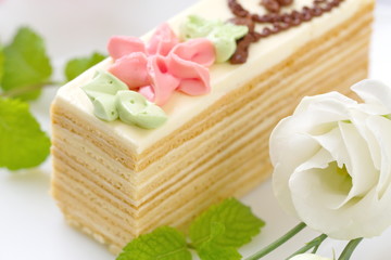 Wall Mural - Piece of cake with cream