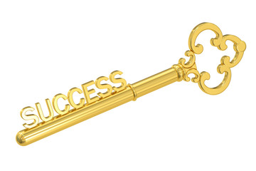 Poster - Success - Golden Key, 3D rendering