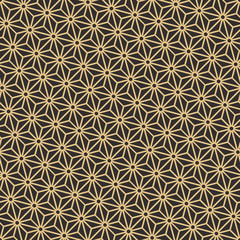 Wall Mural - seamless antique palette black and gold diagonal japanese asanoha pattern vector