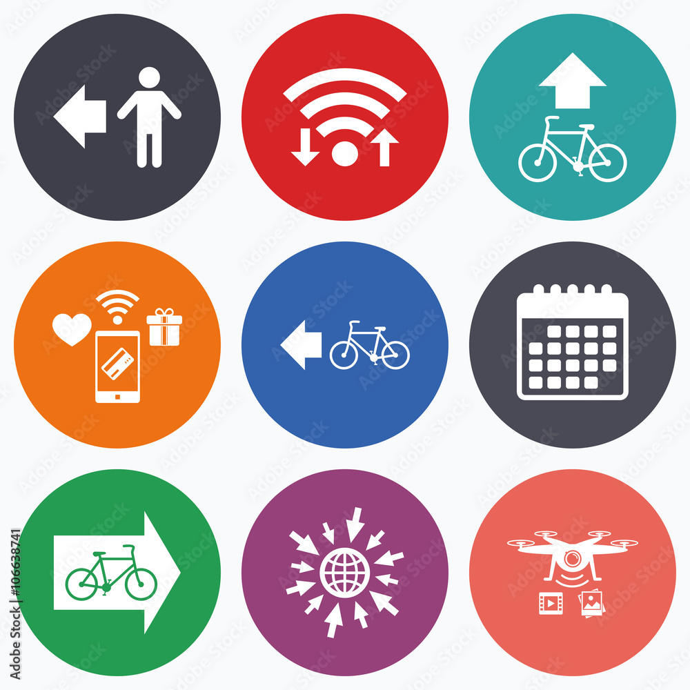 Pedestrian road icon. Bicycle path trail sign. Stock Vector | Adobe Stock