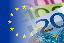 Eu Flag With Euro Banknotes