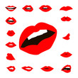 Set lips girl silhouette