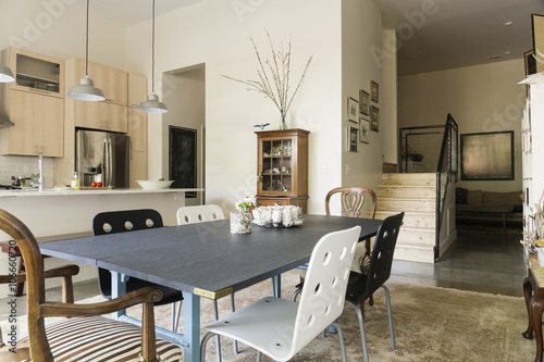 Dining Table And Chairs In Modern Living Space This Stock Dining Table And Chairs In Modern Living Space