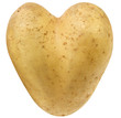 coeur de pommes de terre, fond blanc