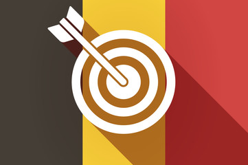 Poster - Long shadow Belgium flag with a dart board