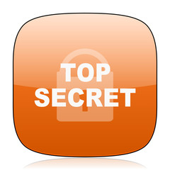 Poster - top seret orange square web design glossy icon