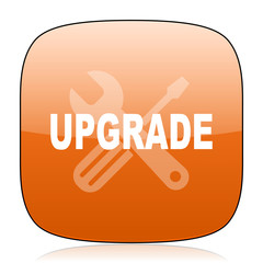 Aufkleber - upgrade orange square web design glossy icon