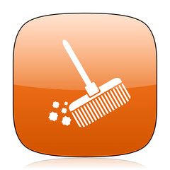 Poster - broom orange square web design glossy icon