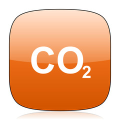 Poster - carbon dioxide orange square web design glossy icon