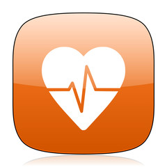 Aufkleber - pulse orange square web design glossy icon