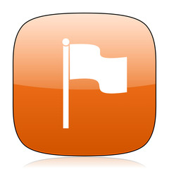 Aufkleber - flag orange square web design glossy icon