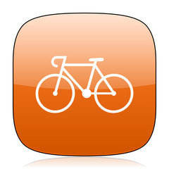 Poster - bicycle orange square web design glossy icon