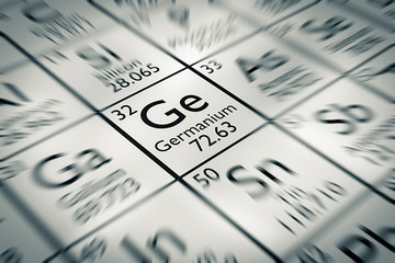 Wall Mural - Focus on Germanium Chemical Element from the Mendeleev periodic table