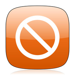 Aufkleber - access denied orange square web design glossy icon