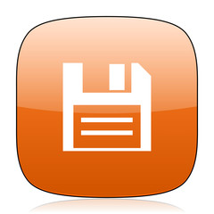 Poster - disk orange square web design glossy icon