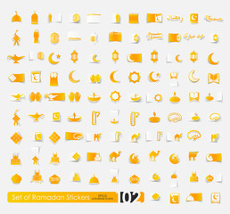 Poster - Set of ramadan stickers