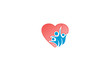 heart love happy family care logo
