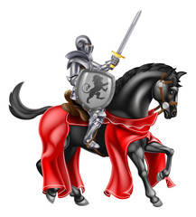 Wall Mural - Sword and Shield Knight on Horse