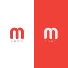 M Letter Logo Design Template In Red Color. Graphic Alphabet Symbol For Corporate Business Identity. Creative Typographic Icon Concept. Vector Element