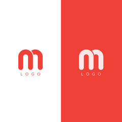 M letter logo design template in red color. Graphic alphabet symbol for corporate business identity. Creative typographic icon concept. Vector element