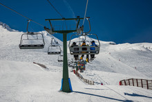 Chairlift In Winter Resort From Formigal