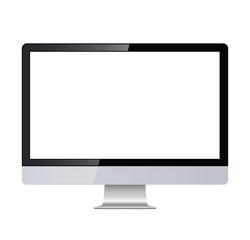 Poster - computer display isolated on white background. with glare