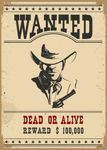 Wanted Poster.Vector Western Illustration