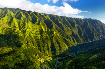 Poster - Stunning aerial view of spectacular jungles, Kauai