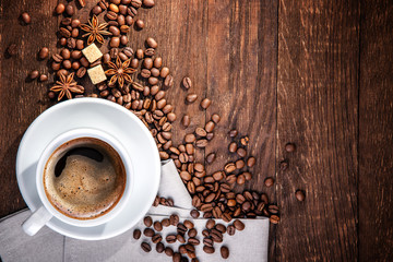 Wall Mural - coffee  beans donut