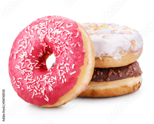 donut isolated on white Tableau sur Toile