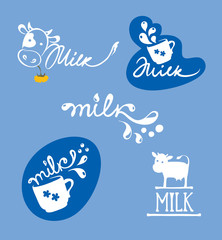 Wall Mural - Vector illustrations -- logotype for dairy and milk