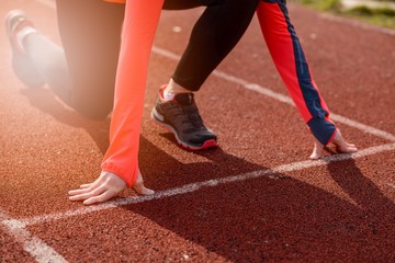 Poster - Woman run training outdoors.