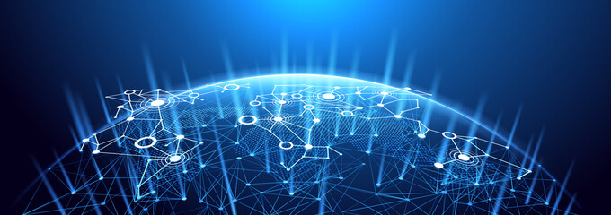 Wall Mural - Global network background