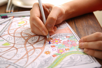 Sticker - Adult antistress colouring book with pencils