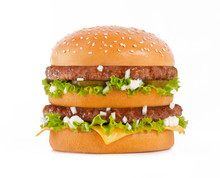 Double Cheeseburger Isolated On The White