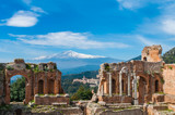 Fototapeta  - Griechisch-römisches Theater in Taormina; Sizilien; Italien